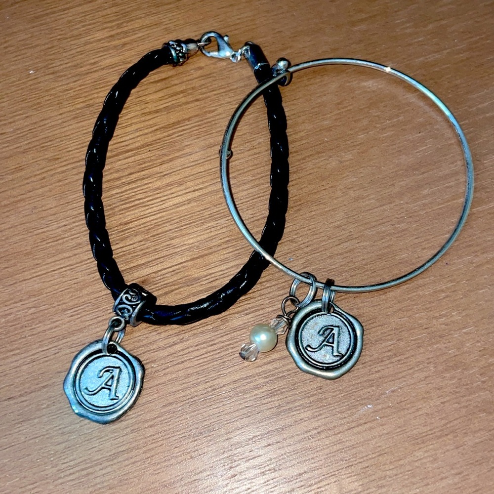 Bracelet Pair with the letter “A”